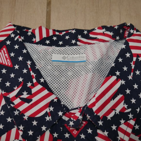 Columbia PFG Mens FATHER'S DAY Vented Fishing USA Flag Patriotic JULY 4th NWT - Picture 11 of 12